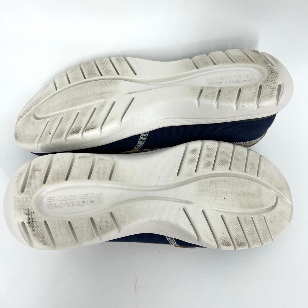 Skechers On The Go Air Cooled Womens Boat Shoes Navy Tan Lace Up U.S. Size 9 - Picture 9 of 10